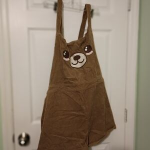 Hot Topic Brown Corduroy Overalls